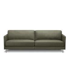 Imagem de Sofá Decorativo Anthony 4 Lugares Sala De Estar 270cm Pés Em Aço Couro Fendi