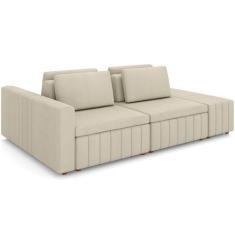 Imagem de Sofá Ilha com Puff para Sala Living 245cm Amber M03 Linho Cru - Lyam D