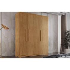 Imagem de Guarda Roupa 4 Portas e 2 Gavetas c/ Pés Espanha Naturale - Rufato