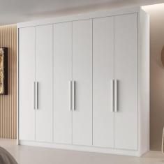 Imagem de Guarda Roupa Casal 6 Portas 4 Gavetas Miami 100% Mdf Branco