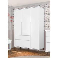 Imagem de Guarda Roupa Retrô Melinda 3 Portas e 2 Gavetas Branco - Phoenix Baby