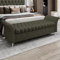 Imagem de Recamier Baú King Roma em Veludo  - Sonhar Estofados, VL-32 Marrom