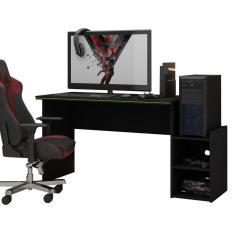 Imagem de Mesa para Computador Gamer Preto com Verde - Gelius Móveis