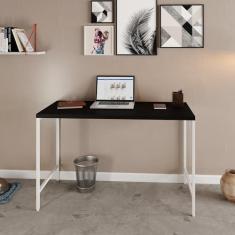 Imagem de Escrivaninha Estilo Industrial 120cm Active Yescasa Preto Ônix/Est.Branca