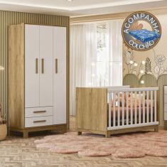 Imagem de Quarto de Bebê Qencanto Slim com Roupeiro 4340 e Berço 4315 Qmovi Frei