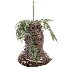 Imagem de Enfeite para Pendurar Sino de Natal com Galhos - 21cm x 15cm