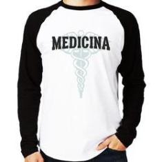 Imagem de Camiseta Raglan Medicina Manga Longa - Foca Na Moda