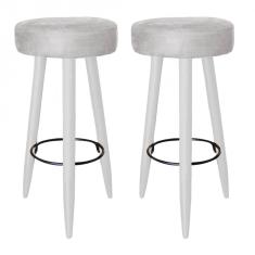 Imagem de Kit 02 Banqueta Alta Lia Para Cozinha Bar Balcão Bistrô Pé Palito  Corino  - Ahazzo Móveis