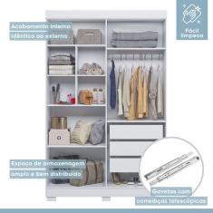 Imagem de Guarda Roupa Roupeiro Flórida 4 Portas 3 Gavetas Tigus Baby Branco
