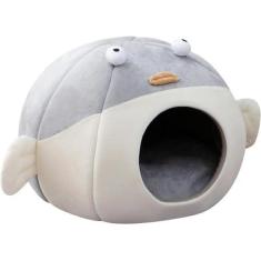 Imagem de Cama para gatos, canil semi-fechado para cães e gatos, casinha para gatos à prova de intempéries para gatos ao ar livre, roupa de cama aconchegante para animais, caverna confortável para animais de es