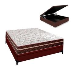 Imagem de Cama Box Com Baú Casal Marrom Berlim Molas Superlastic - Probel