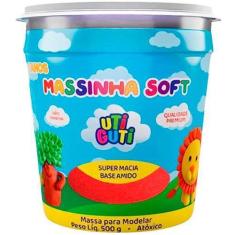 Imagem de Pote Massa De Modelar 500G Vermelho Massinha Uti Guti