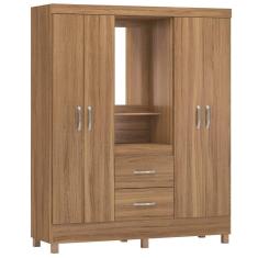 Imagem de Guarda Roupa 4 Portas Com Pés E Espelho Lord Amêndola 42220