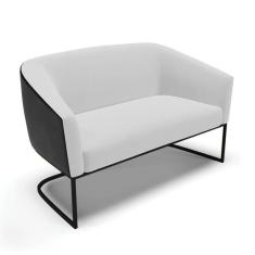 Imagem de Sof  Namoradeira 2 Lug Industrial Preto Stella Pto/linho D03