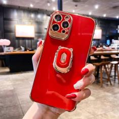 Imagem de Capa de telefone galvanizada para iphone 14 plus 13 12 pro max 11pro xs xr x se 6 7 8 plus capa de suporte de telefone, vermelho, para iphone xs