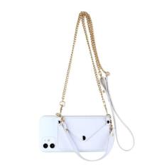 Imagem de Capa de telefone tipo carteira com corrente crossbody portátil para Samsung S22 Note 20 Ultra 10 Lite S20 S21 A21S 51 71 31 41 50 70 12 A32 42 A52 72, branca, para Samsung A12