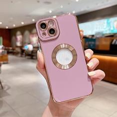 Imagem de Capa de telefone galvanizada macia de luxo para iPhone 11 12 13 14 Pro Max XS X XR 7 8 Plus Mini Capa de silicone vazada, roxa, para iphone 12 Mini