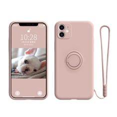 Imagem de Capa de suporte de telefone com anel de silicone líquido para Samsung Galaxy S23 Ultra Plus S22 S21 FE S10 S10E S8 S9 Plus Capa protetora, rosa, para S21Plus