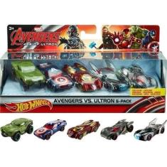 Imagem de Pack 5 Miniaturas Hotwheels Marvel Avengers Vs Ultron 1/64 - Hot Wheel