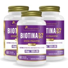 Imagem de Kit 03 Biotina B7 150% Idr 60 Caps Flora Nativa Do Brasil