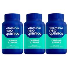 Imagem de Kit 3 Suplemento Cabelos E Unhas 60 Cápsulas - Neo Química
