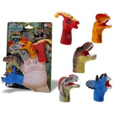 Imagem de Dedoche Fantoche Infantil 5 Espécie Dinossauro Colecionável - Bee Toys