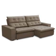 Imagem de Sofá 3 Lugares Retrátil e Reclinável Palermo Veludo Castor