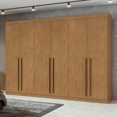 Imagem de Guarda-roupa 6 Portas 4 Gavetas Bertha Amêndoa Clean