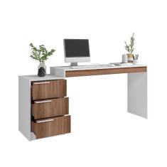 Imagem de Mesa de Computador Branco/Castanho Mdp 15mm 78x177,5x45cm BRV Móveis
