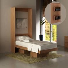Imagem de Cama Articulada De Solteiro Com 2 Nichos Cm8015 Amêndoa Tecnomobili