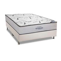 Imagem de Cama Box Casal: Colchão Espuma Ortobom High Foam + Base Crc Courano White(138x188)