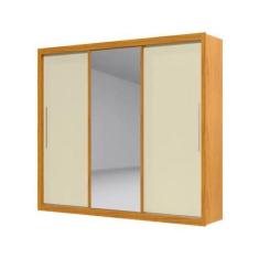 Imagem de Guarda-Roupa Casal 3 Portas E 4 Gavetas C/ Espelho  Gelius Royale Natu