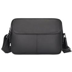 Imagem de Bolsa de ombro masculina de couro legítimo, bolsa mensageiro, bolsa transversal, bolsa de viagem, a