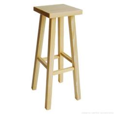 Imagem de Banqueta Alta Hardman Madeira Natural Assento Quadrado - Hardman Móvei