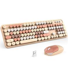 Imagem de Combinação de teclado e mouse sem fio MOFII Retro Milk Tea