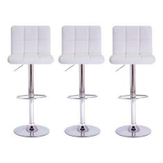 Imagem de Kit 3 Banquetas Altas Para Bar Balcão Bancada Bistro Cozinha Gomos Bra