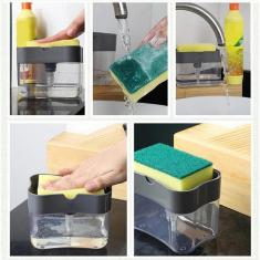 Imagem de Dispenser Sabão 2X1 Detergente Suporte Porta Bucha Esponja