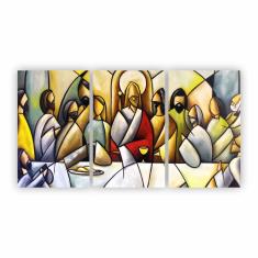 Imagem de Quadro Religião Santa Ceia Moderna Jesus Canvas 125X65Cm