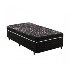 Imagem de Cama Box solteiro ortopédica conjugada 88x188 Tampo Preto Matelassê