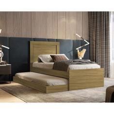 Imagem de Cama Luara Solteiro Com Auxiliar Freijó – vj Móveis