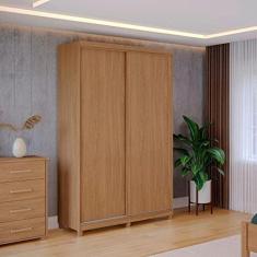 Imagem de Guarda Roupa Solteiro 2 Portas 2 Gavetas Dalas Móveis Fazzio Freijó