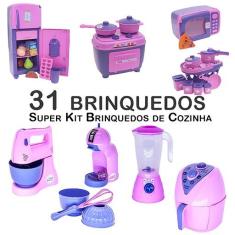 Imagem de Kit Infantil Forma Fue Geladeira Fogão Microondas Panela 31p