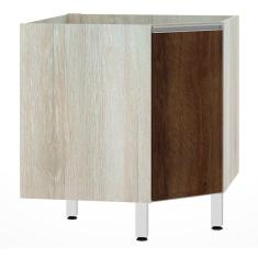 Imagem de Balcão Sem Tampo Canto Diagonal Luciane Lis Legno Crema Com