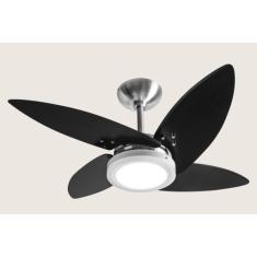 Imagem de Ventilador De Teto Tron Azzam Led 4 Pás Alumíno Escovado/Preto 130W 22