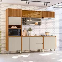 Imagem de cozinha compacta com vidro reflecta matisse 10 pt 3 gv nature e off white