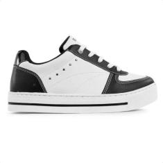 Imagem de Tênis Ramarim Casual Cadarço Feminino, 37, Preto, Branco