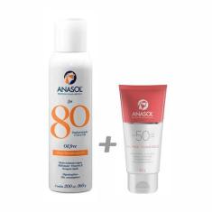 Imagem de Kit Aerosol Spray Transparente FPS80 + Protetor Solar Facial FPS50 - A