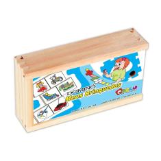 Imagem de Brinquedo Educativo Dominó Meus Brinquedos Em Mdf Com 28 Peças - CARLU