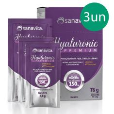 Imagem de Kit 3 Hyaluronic Premium Ácido Hialurônico + Verisol Sanavita 20 Sachês Neutro