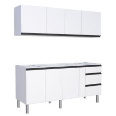 Imagem de Cozinha Completa Gabinete e Armário Aéreo Gaia 200 Cozimax Branco